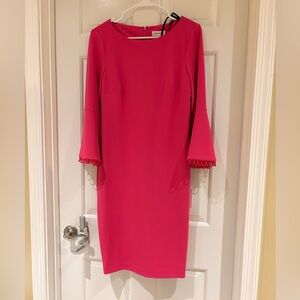 Calvin Klein Vibrant Pink Long Sleeve Dress